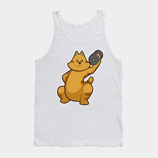 Cat at shoulder training with Dumbbell Tank Top